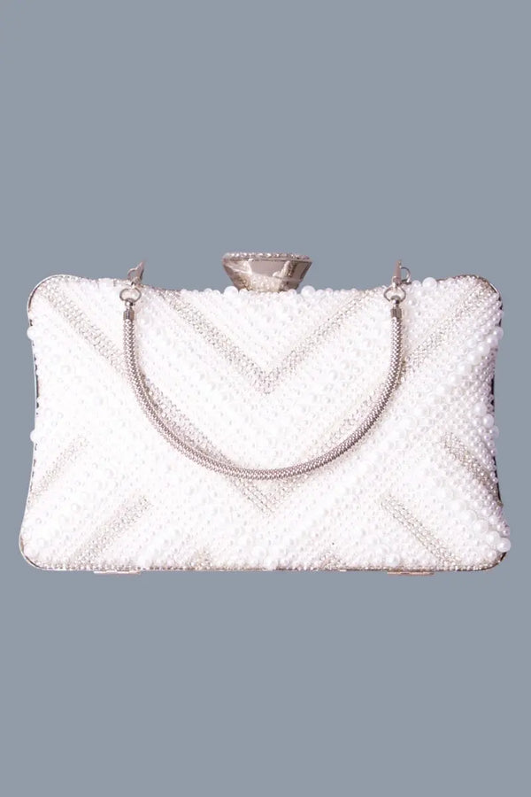 Sac de soirée femme perle et argent MODE & CAFTAN