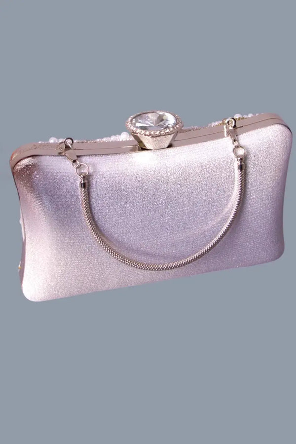 Sac de soirée femme perle et argent MODE & CAFTAN