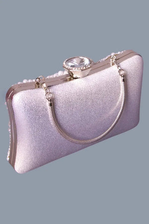 Sac de soirée femme perle et argent MODE & CAFTAN