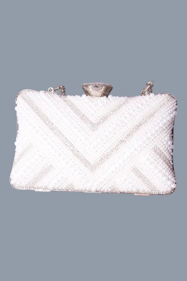 Sac de soirée femme perle et argent MODE & CAFTAN
