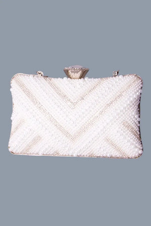 Sac de soirée femme perle et argent MODE & CAFTAN