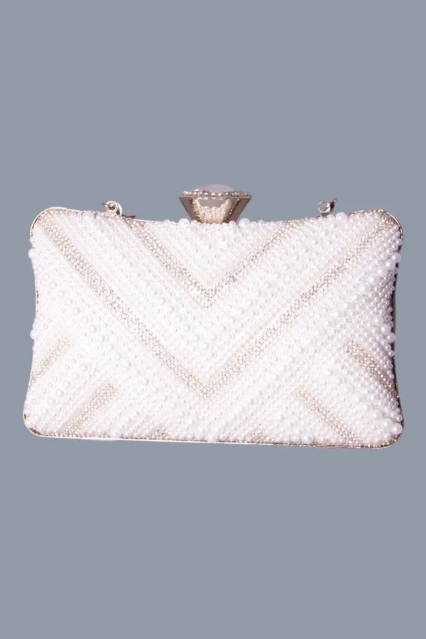 Sac de soirée femme perle et argent MODE & CAFTAN