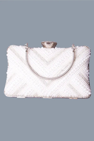 Sac de soirée femme perle et argent MODE & CAFTAN