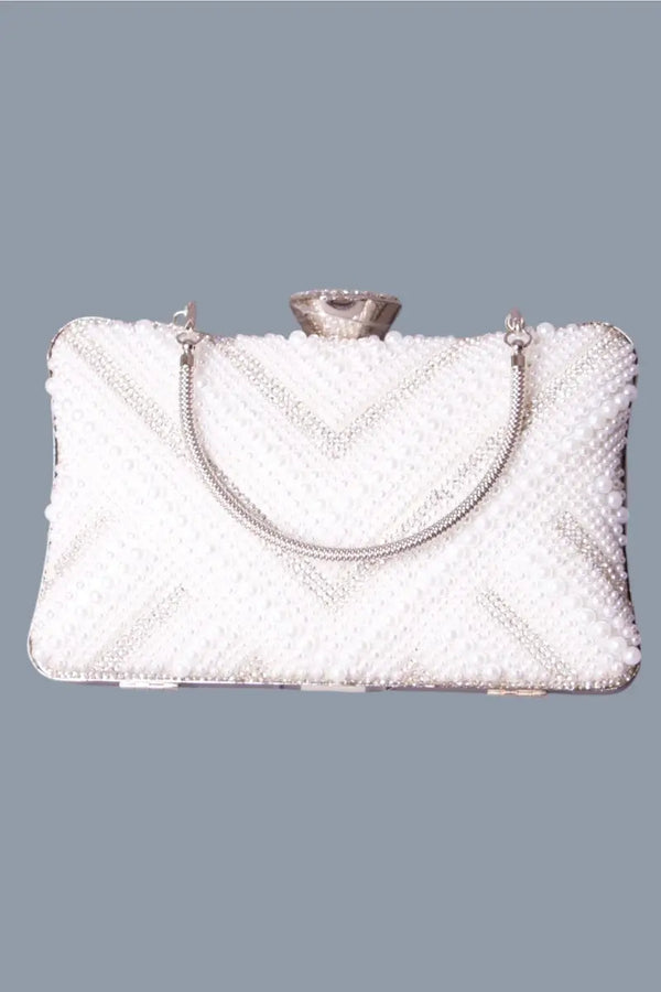 Sac de soirée femme perle et argent MODE & CAFTAN