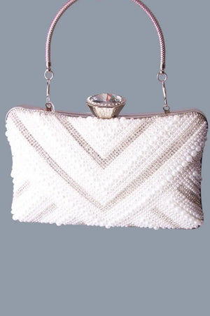 Sac de soirée femme perle et argent MODE & CAFTAN