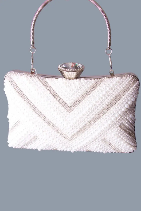 Sac de soirée femme perle et argent MODE & CAFTAN