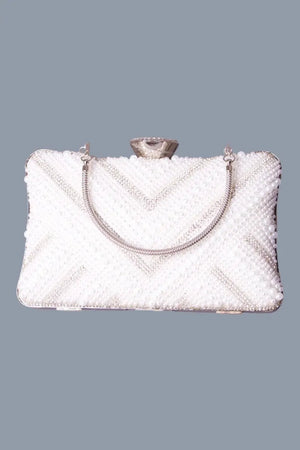 Sac de soirée femme perle et argent MODE & CAFTAN