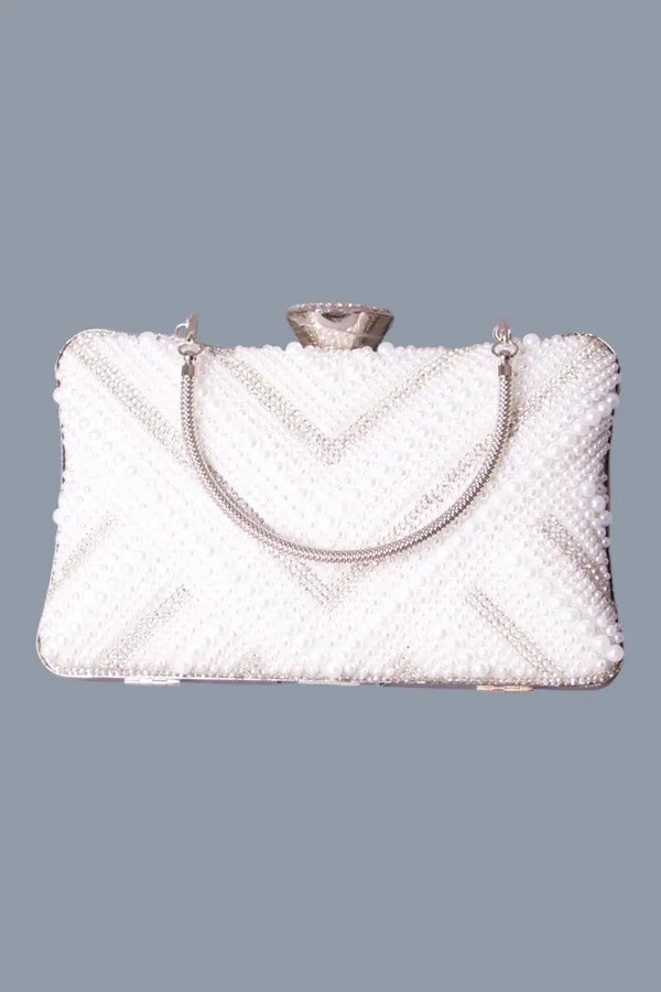 Sac de soirée femme perle et argent MODE & CAFTAN