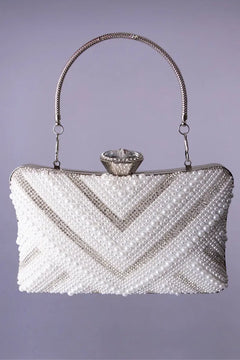 Sac de soirée femme perle et argent MODE & CAFTAN