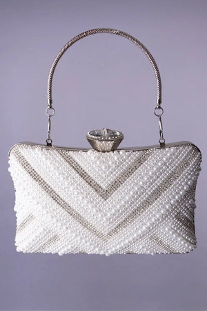 Sac de soirée femme perle et argent MODE & CAFTAN