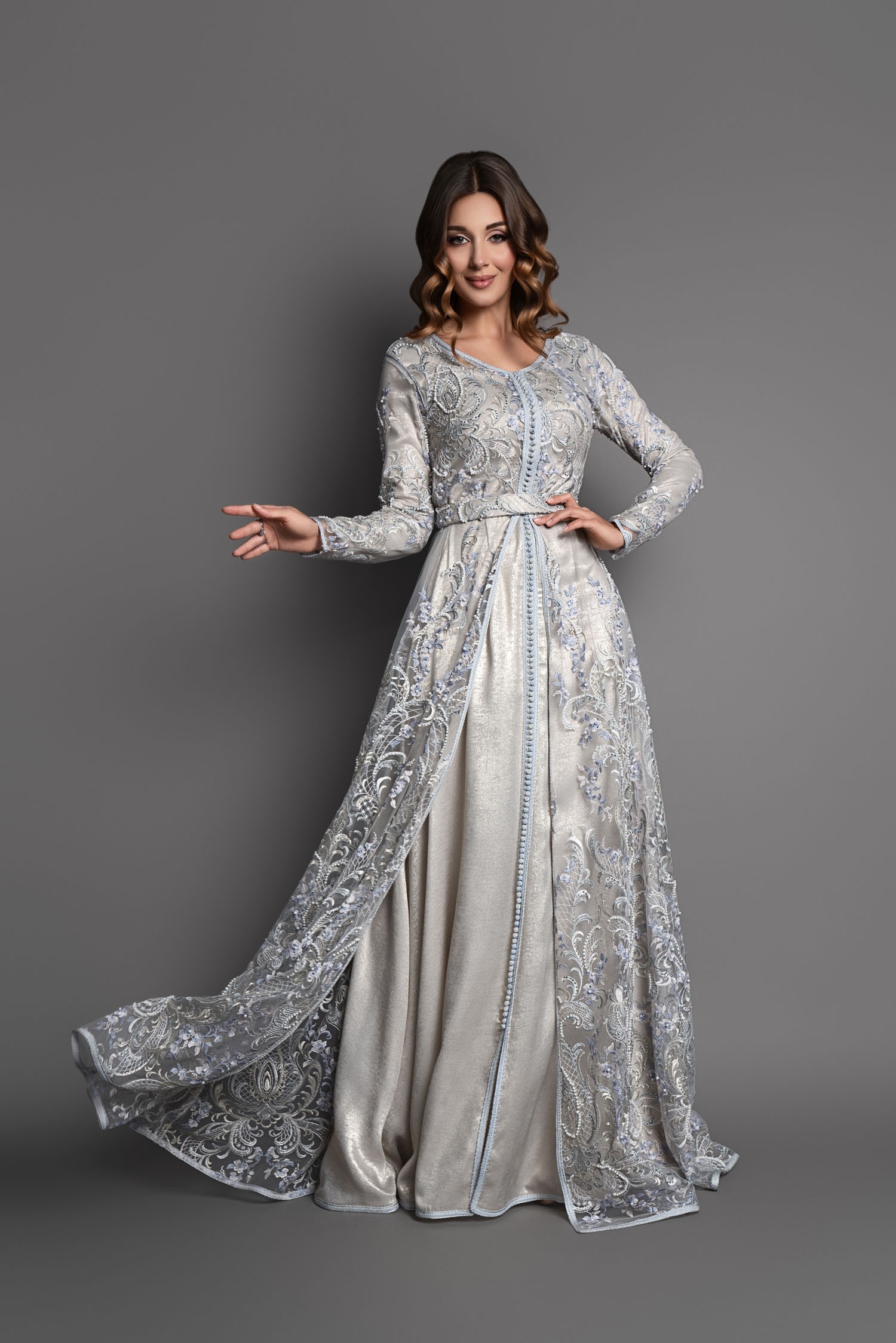 Caftan Gris Moderne Caftan Grisy – OCAFTAN